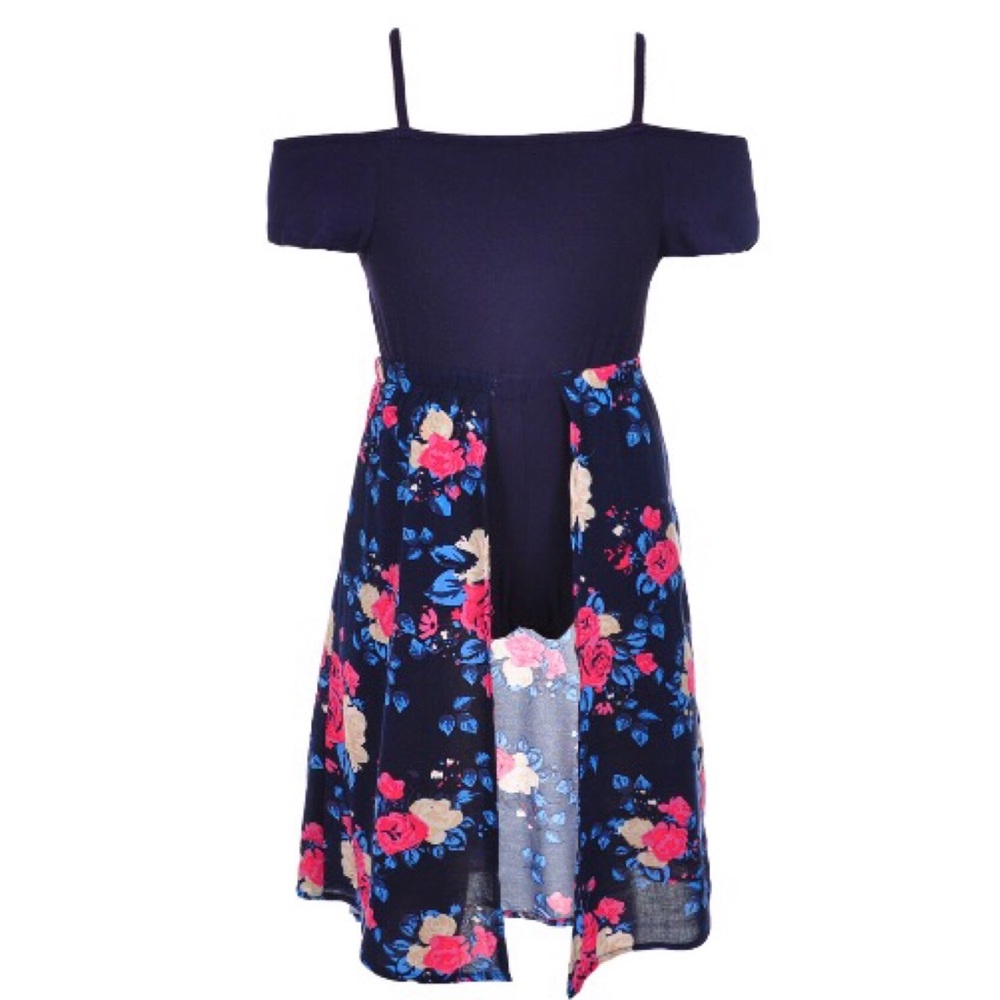 NWT Girls Luv Pink Cold Shoulder Walk-Thru Dress